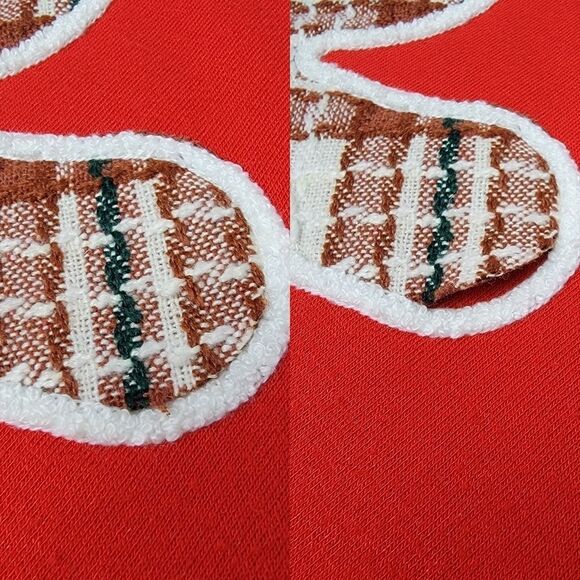 Jane and Delancey Red Festive Holiday Christmas Gingerbread Man Sweatshirt Large - Picture 10 of 11